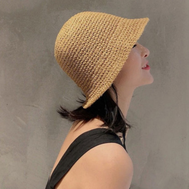 라라티나 밀짚 버킷햇 시원한 벙거지 모자