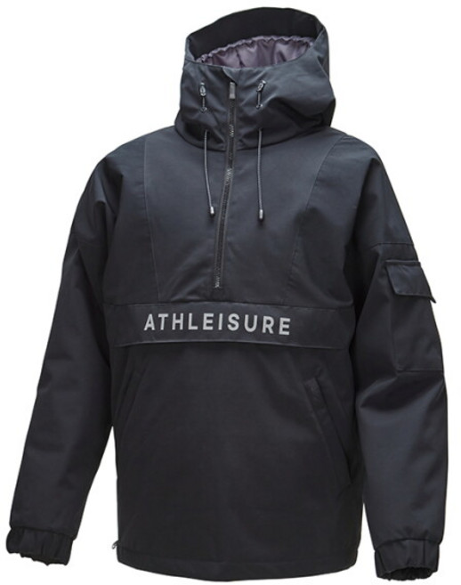 하이포라 코팅 남여공용 방풍 방수 스키 보드 반집업 아노락 자켓 점퍼 블랙 FZ834-1