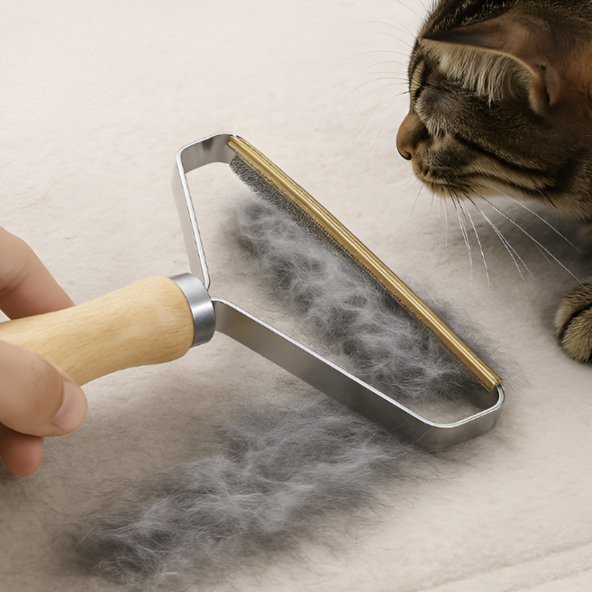 레브온 반영구 수동 보풀제거기 털 먼지 제거기 2P, 우드