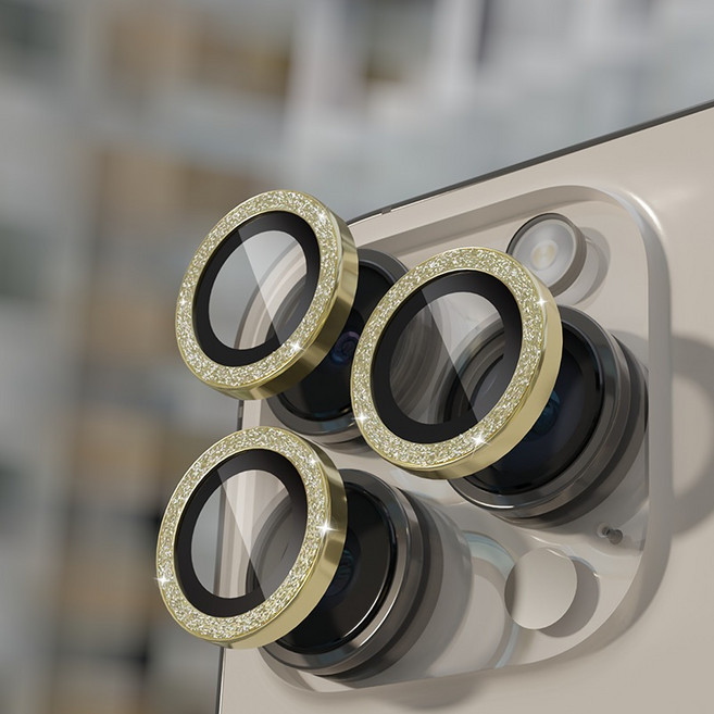 炫彩鷹眼鏡頭貼 合金玻璃適用於 iPhone 15 Pro Max, 炫金(單顆),12/12pro/12mini, 1個