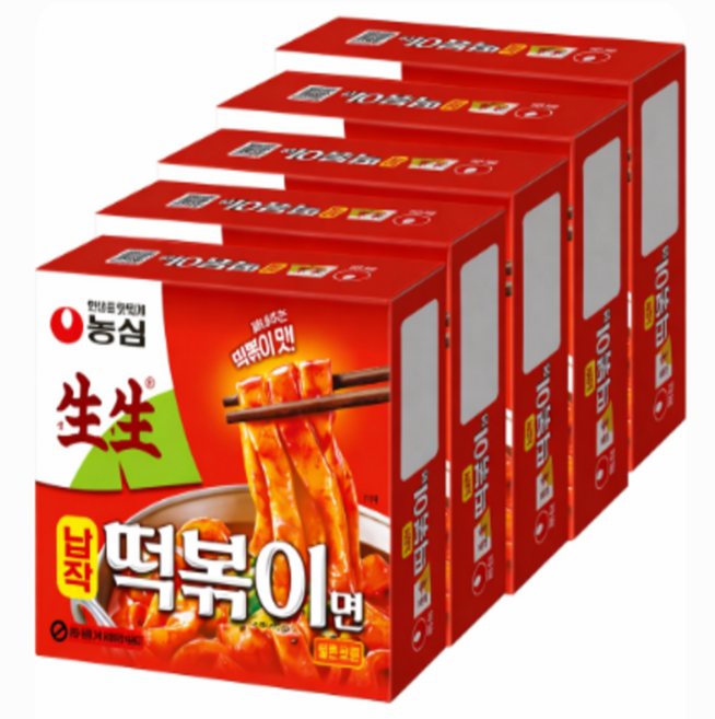 농심 생생 납작떡볶이면 258g X5개, 5개