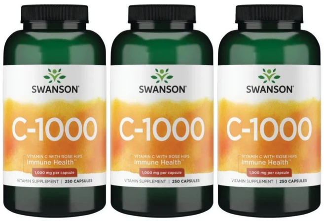 스완슨 비타민 C 로즈힙 1000mg 250정, 3개 - 쿠팡