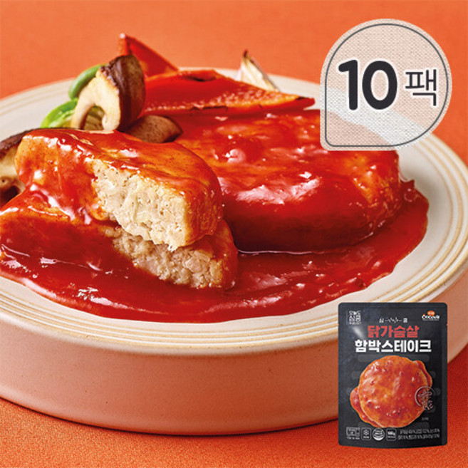 [꼬꼬빌] 심쿵닭가슴살 함박스테이크 멕시칸핫칠리 100g x 10팩, 10개