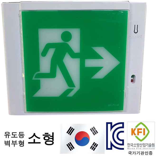유도등 한국소방 LED 천장 벽부 양면 단면 방향 종합 피난, 1개, 혼합색상