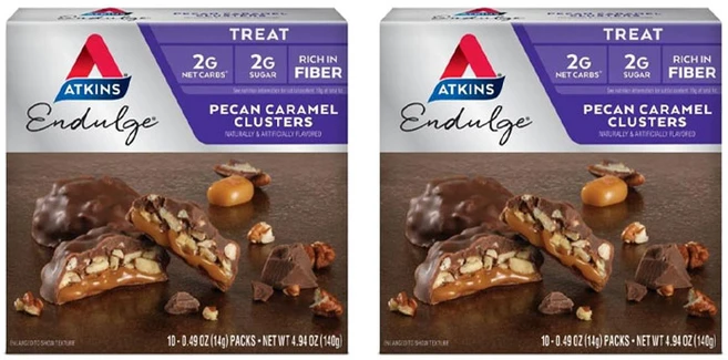 앳킨스 어드밴티지 바즈 피칸 캐러멜 클러스터, 140g, 2개 - 쿠팡