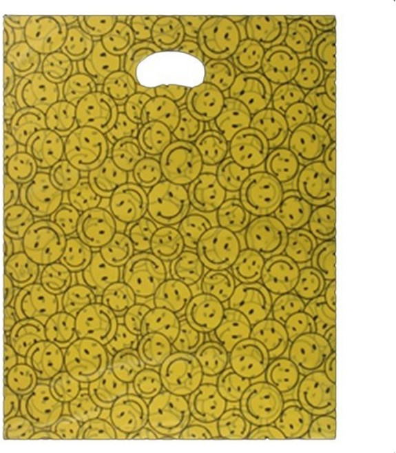 옐로 스마일쇼핑백 쇼핑봉투 포장봉투 비닐쇼핑백 비닐봉투, 100장, 35*45