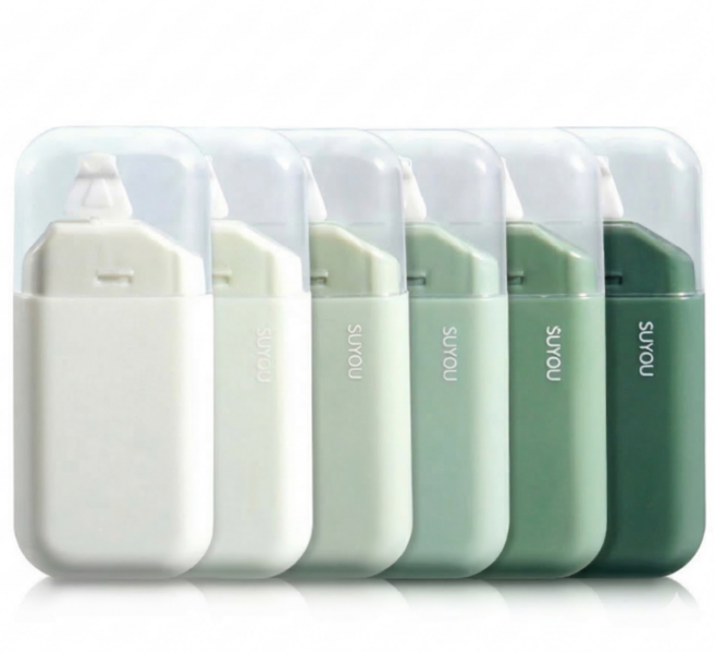 제롭 모란디 자국없이 지워지는 다용도 양면 접착 풀테이프 6P 세트, 1세트, 그린