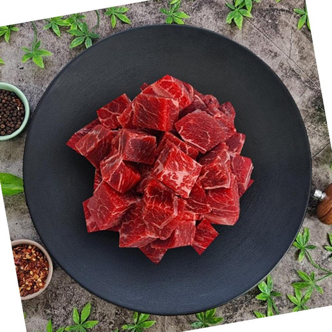 VGD 미국산 냉동 부채살 2.5cm 찹스테이크 2kg 스테이크 정육 업소용, 1개