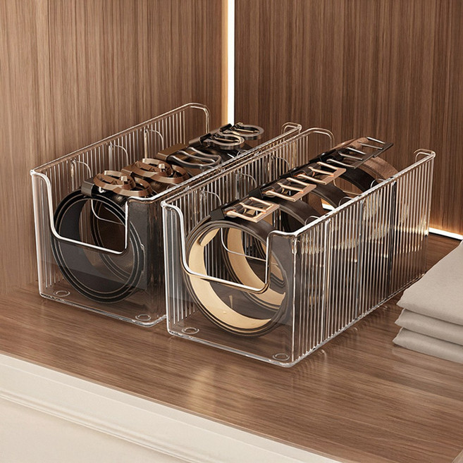 딜리 아크릴 칸막이 벨트 수납함, 1개, 투명