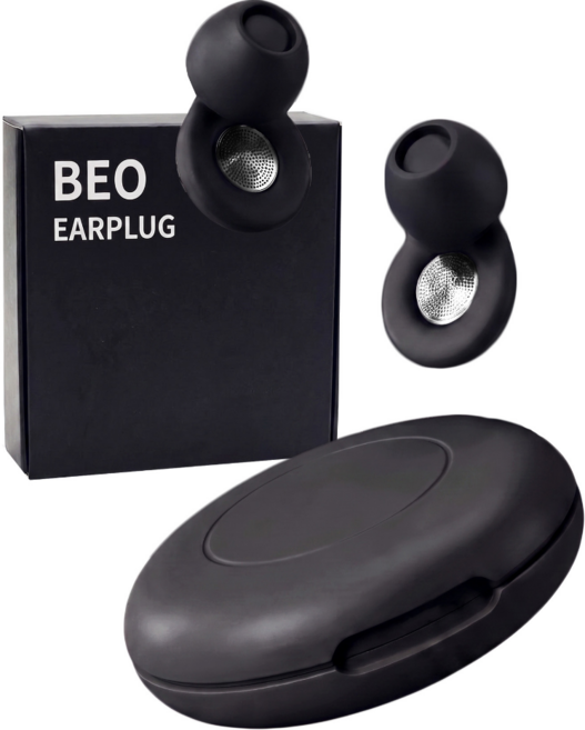 BEO 소음 차단 수면귀마개 실리콘 이어플러그 수면용 소음방지, 1세트, 모던 블랙