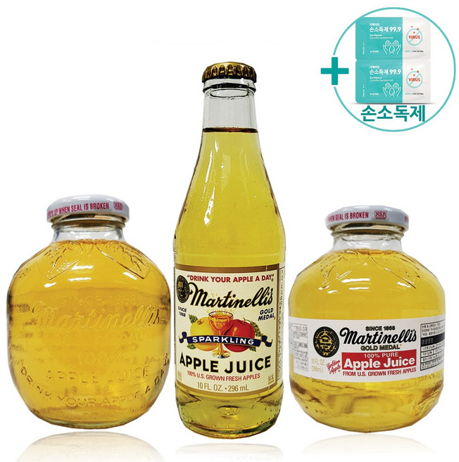 코스트코 마르티넬리 골드메달 애플주스 296ml + 더메이런 손소독제, 1개