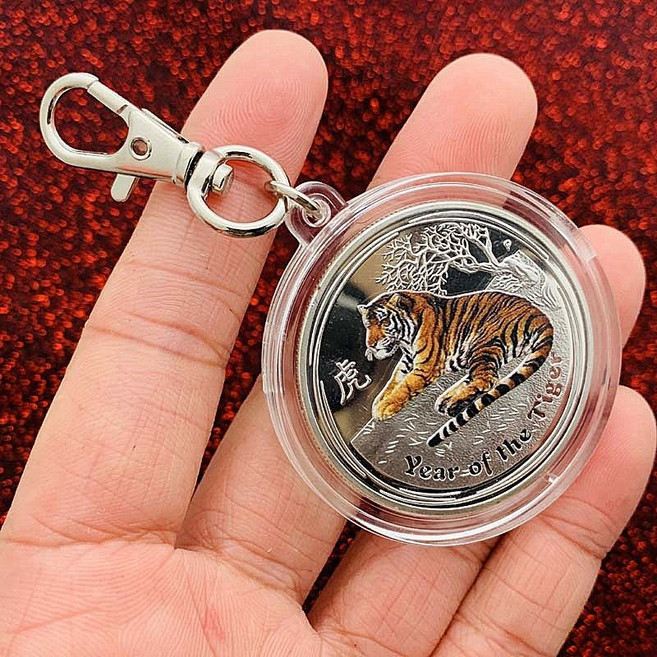 비포쉬프팅 은화 1온스 기념주화 금화 화폐 주화 캐나다, 호랑이 은색 컬러+키링