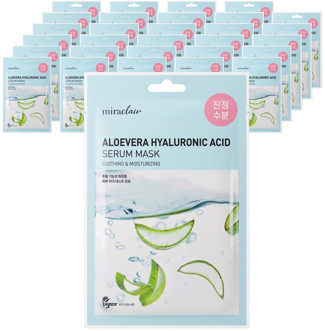 무알콜 촉촉 물광 모이스처 알로에베라 수분진정 마스크시트팩, 3개, 10개입
