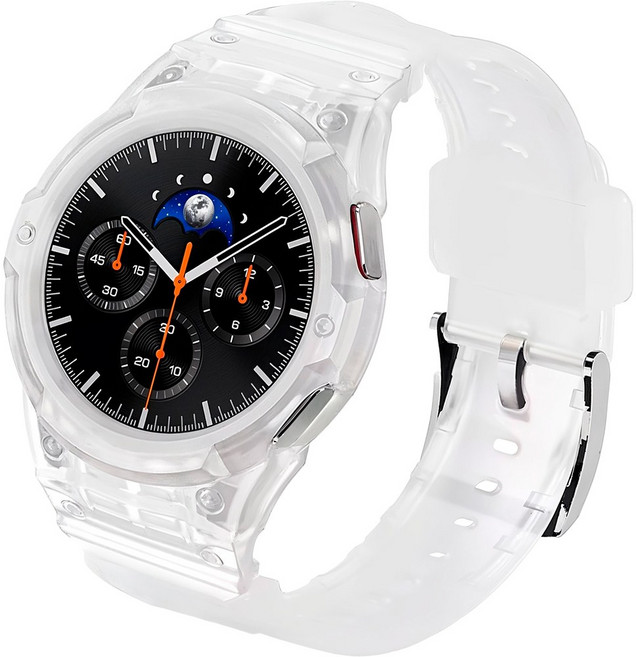 쿠산 갤럭시워치 스트랩 케이스 일체형 8 7 6 5 4 플렉서블 아머, 반투명