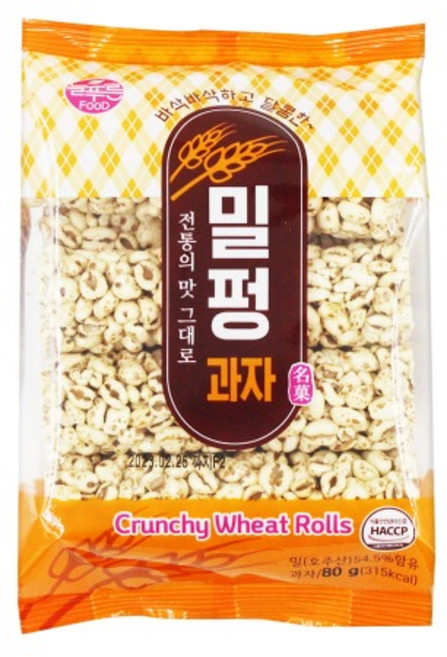 전통의 맛 밀펑과자 80g 맘모스 조은제과 쌀과자 통밀, 1개