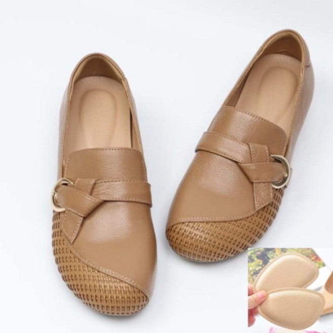 비비루 발편한 소가죽 여자 통굽 로퍼 4cm 무지외반증 여성 단화