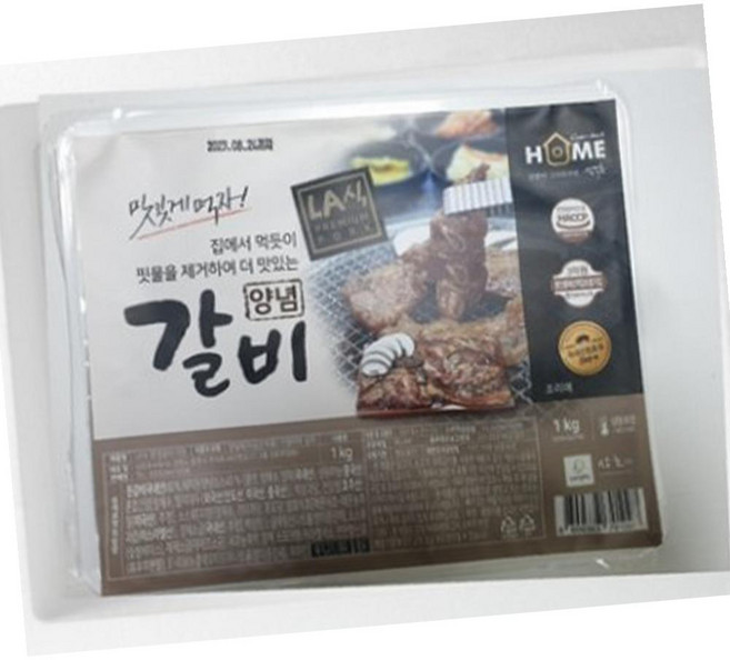 VDG LA식 돼지 양념 갈비 1kg 업소용 한식 바베큐, 1개