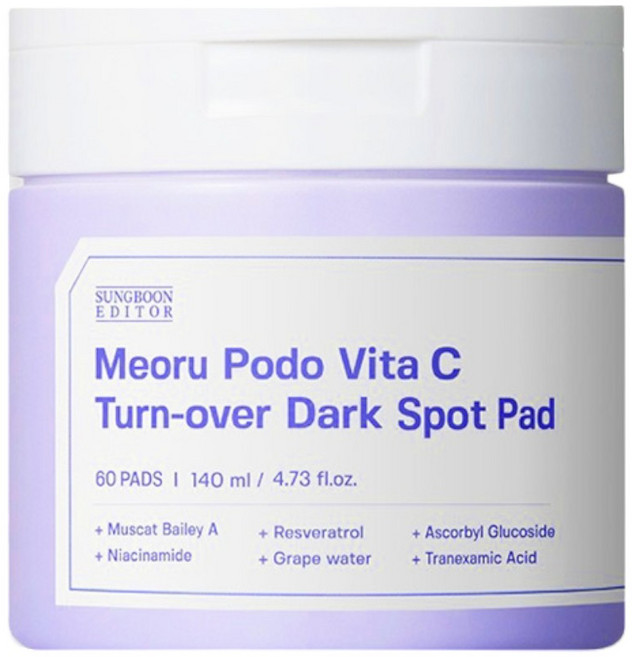 SUNGBOON EDITOR Meoru Podo Vita C Turn-over Dark Spot Pad 山葡萄棉片, 60片, 1個