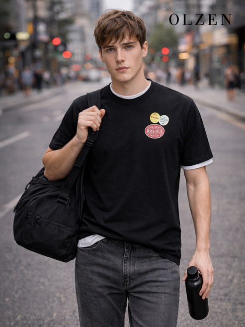 올젠 와펜 프린팅 반팔 티셔츠 I ZPC2TR1505