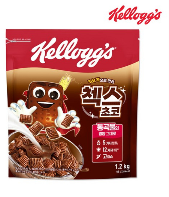 켈로그 첵스초코 1200gx1개 대용량 시리얼 아침식사대용, 1.2kg, 1개