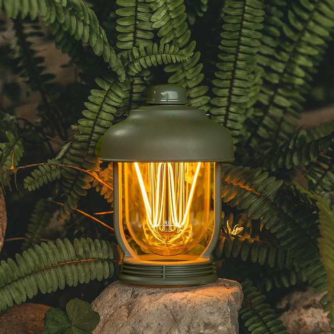 [정글시티] W랜턴 밝기조절 충전식 LED 캠핑 랜턴 낚시 백패킹, 1개, 올리브