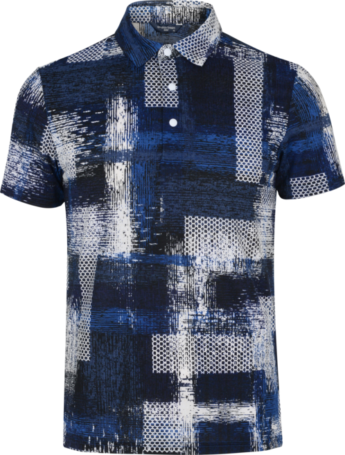 아날도바시니 골프 남성 체크 패턴 골프웨어 반팔 티셔츠