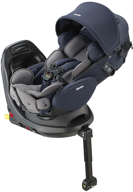 Aprica 愛普力卡 Fladea Grow EVER ISOFIX 0-4歲 360度旋轉 平躺 磁吸扣 汽座【金寶貝】, 灰魅藍