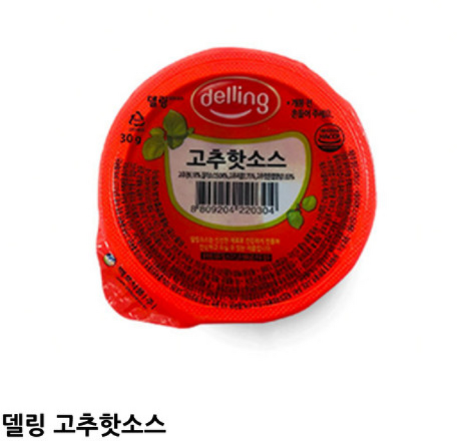 백호 델링 고추핫소스 () 치킨 양념소스/통닭 소스/튀김소스/배달소스/테이크아웃, 100개, 30g