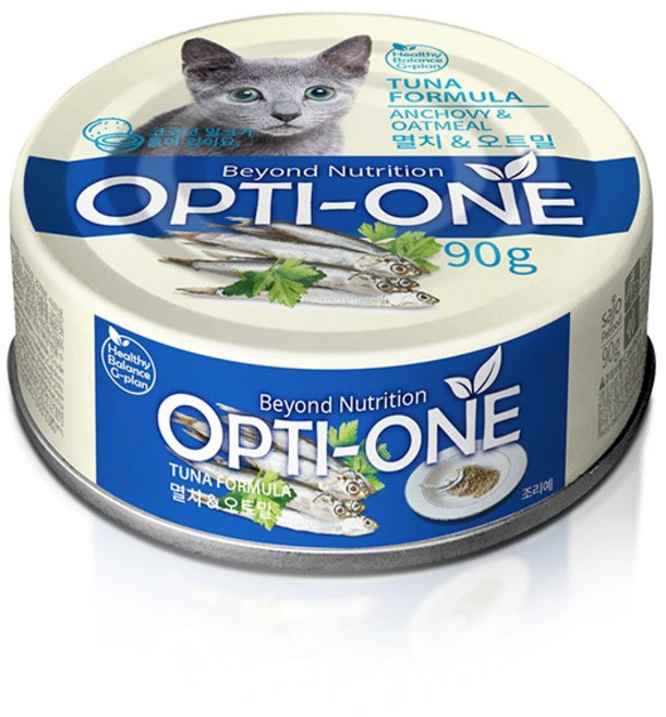 사조 옵티원 흰살참치캔 고양이간식, 90g, 1개, 멸치&오트밀