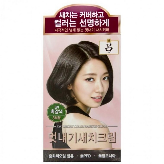 3회분 3N-흑갈색 멋내기 우아채 새치크림 흑채 려 헤어케어, 1개
