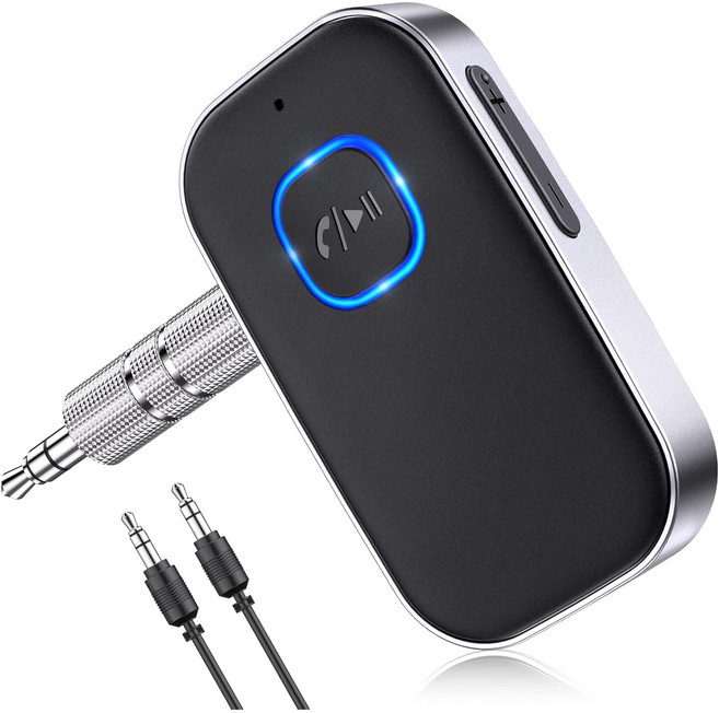 고음질 블루투스 5.0 송수신기 AUX 무선 오디오 리시버 차량용 3.5MM, 1개