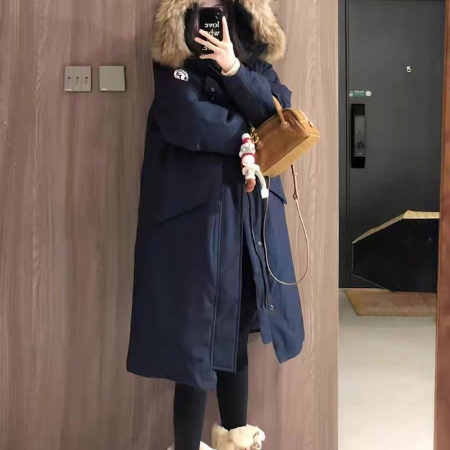 PETITBATH여성 퍼후드 야상 파카 오버핏 롱패딩 포켓디테일 풍성한퍼 RJX51105