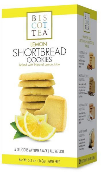 BISCOTTEA 버터 쿠키 비스코티아 말차 그린티 쇼트브레드 8개, 레몬, 5.6 온스 (1개 묶음), 160g