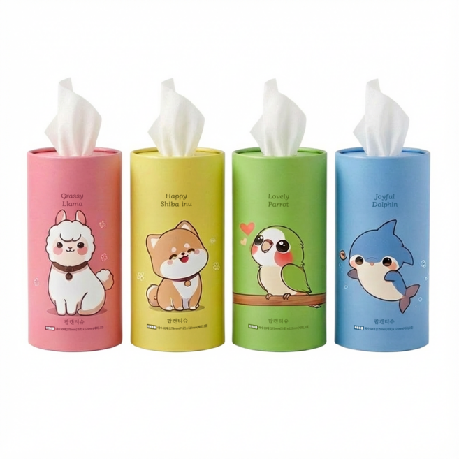 비라잇 팝캔티슈 휴대용 차량용 미니 각티슈 휴지, 1세트, 4개입