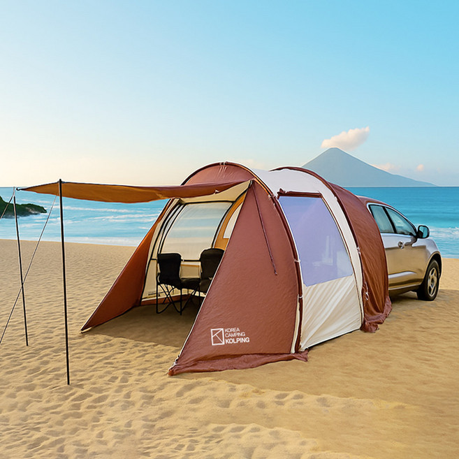 콜핑 캠핑 카 차박 텐트 도킹쉘터 카쉘터, BROWN, 010