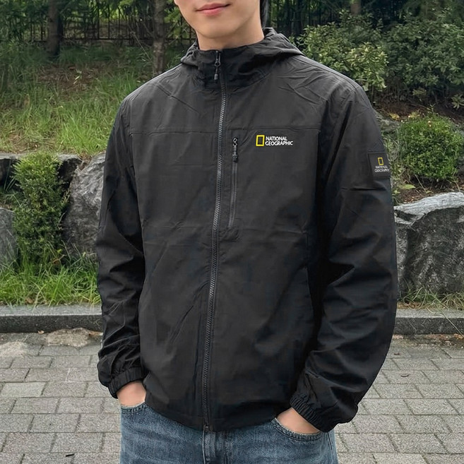 내셔널지오그래픽 바람막이 WD 월리스 UR 아엘 LT 후드 자켓 + 다용도 가방 세트