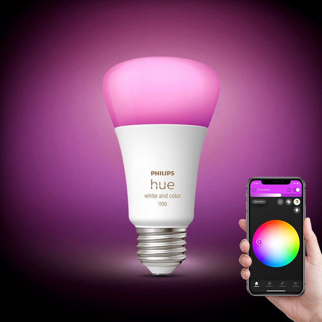 [ PHILIPS 코리아 공식판매점 ] 필립스 휴 화이트&컬러 엠비언스 1100 루멘 9W 스마트 전구 HUE 국내정품, 1개