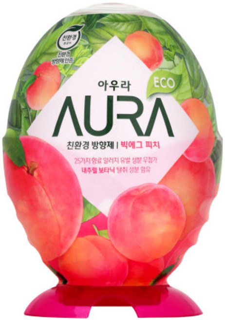 AURA 아우라 ECO 친환경 빅에그 방향제 복숭아 440ml, 1개