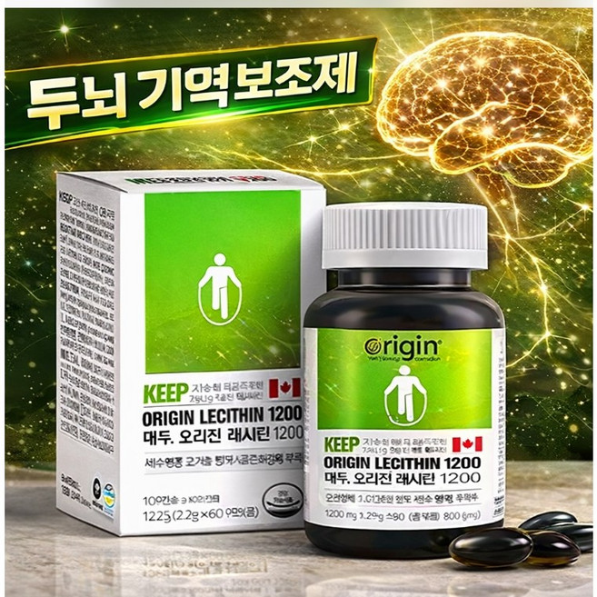 (담은결) 대두 레시틴 1200mg 90캡슐 x 2 콜린 두뇌 기억력 인지력 건강 영양제, 90정, 2개