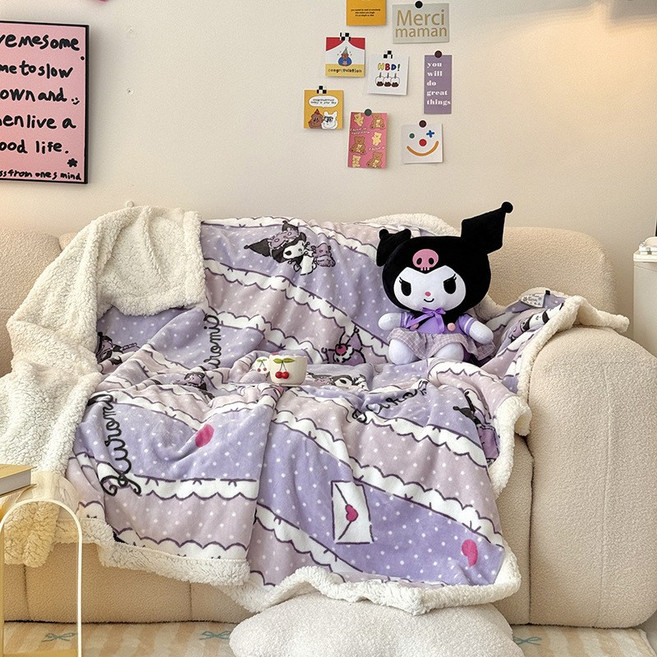 크로스 보더 산리오 아동 이중 담요 다용도 담요
