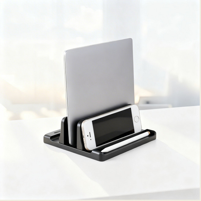 아늬랑 노트북 세로 수직 스탠드 거치대 꽂이, 1개, 블랙