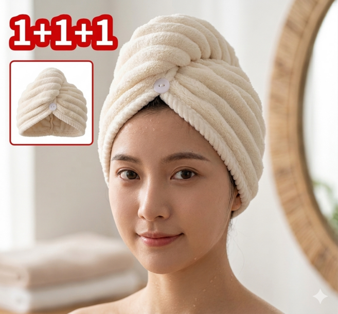 유다이아 극세사 초강력 흡수 긴머리 드라이수건, 3개, 핑크