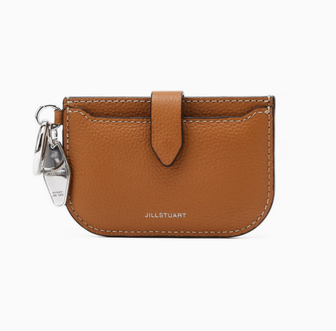 질스튜어트 브라운 소가죽 실버 키링 카드지갑