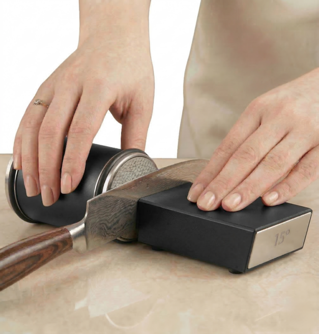 장수안 다이아몬드 숫돌 롤링 칼갈이 롤링샤프너 다용도 롤러 칼갈이, 1개, 블랙