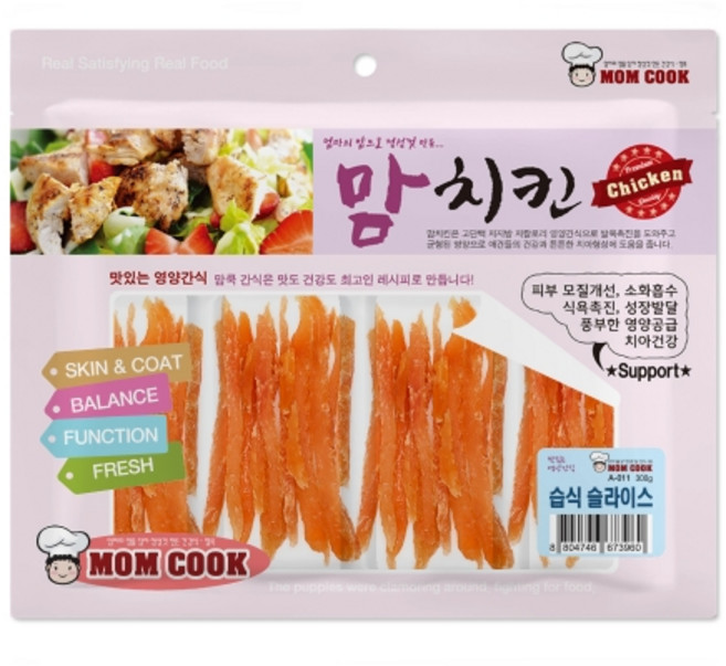 맘쿡 맘치킨 치킨 습식 슬라이드 300g 애견간식, 맘치킨 습식슬라이스, 1개