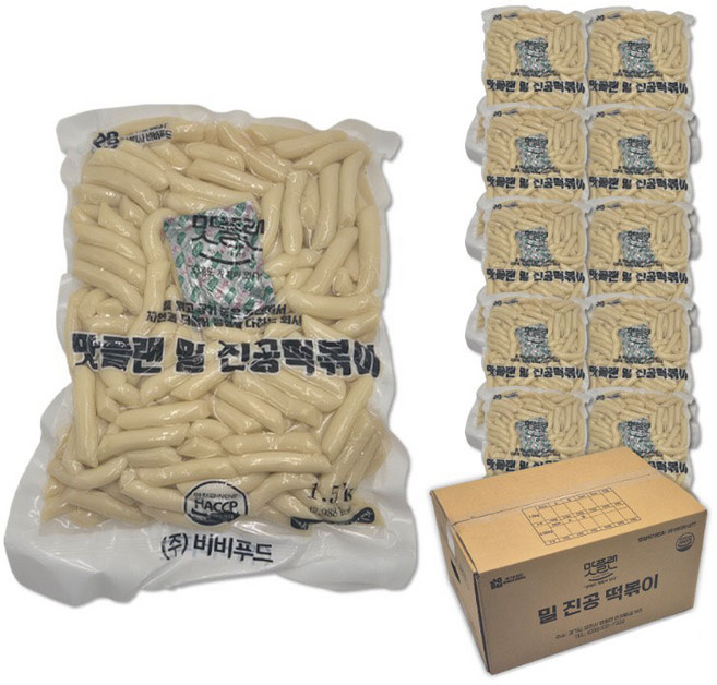 [박스] 맛플랜 비비푸드 밀 진공 떡볶이 떡 (소) 1.5kg X 10개