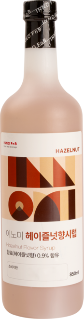 이노라이즈 이노미 헤이즐넛 시럽, 1개, 850ml