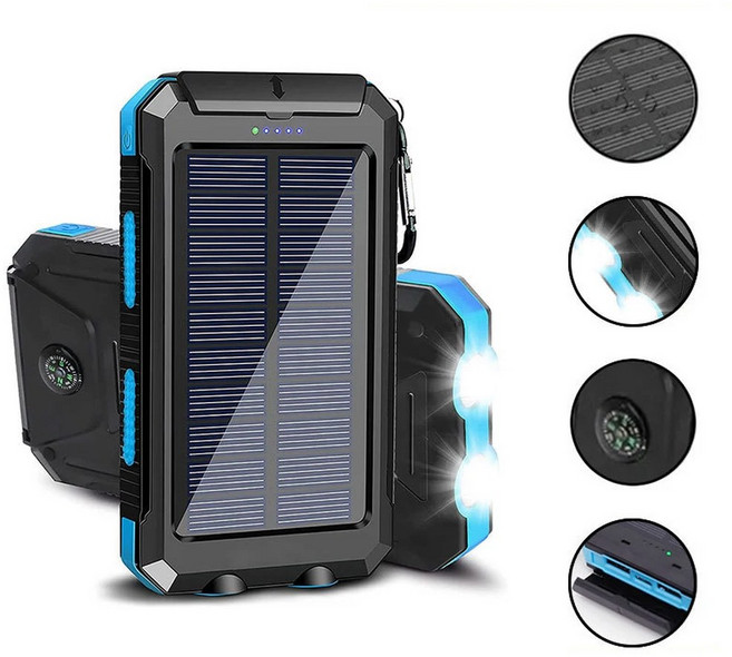 200000MAH 대용량 태양 빠른 충전 POWERBANK SAMSUN 보조베터리 배터리 휴대용 충전기 외부, 10000mAh, blue 02