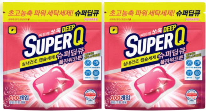 GODSUNGBY 갓성비 슈퍼큐 플라워코튼 100개입+100개입 대용량 고농축 세탁 드럼 일반겸용 캡슐세제 206189Moony, 100개