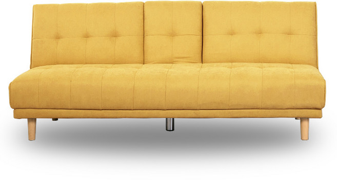 [15조한정 추가할인] 에보니아 맥심 컵홀더 3인용쇼파베드 쇼파침대 3인용쇼파 각도조절, 원목다리_패브릭 옐로우